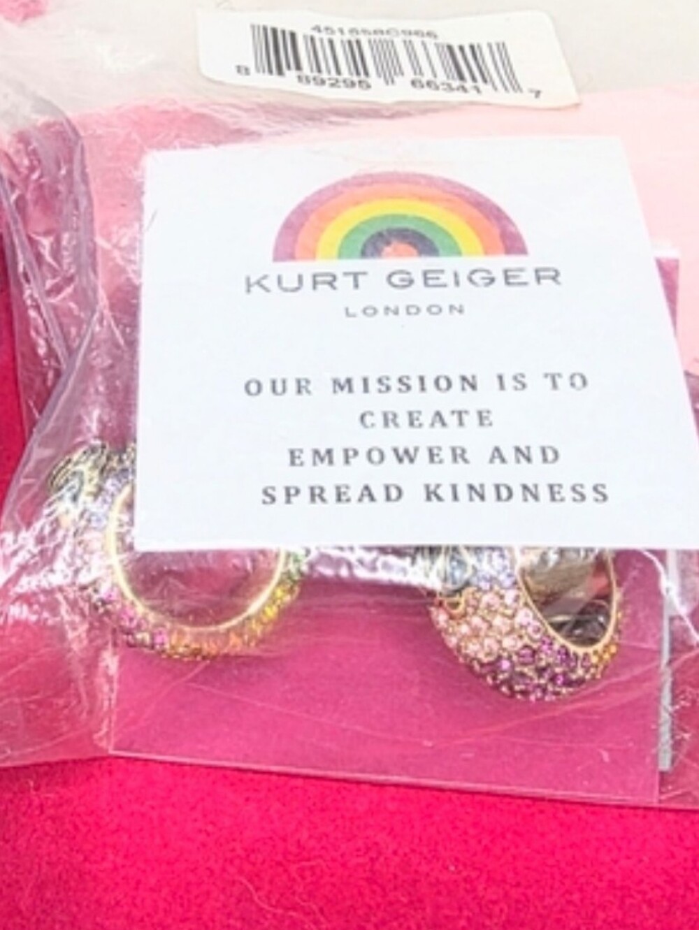 Kurt Geiger Multicolor Eagle Hoop Earrings NWT Retail $128